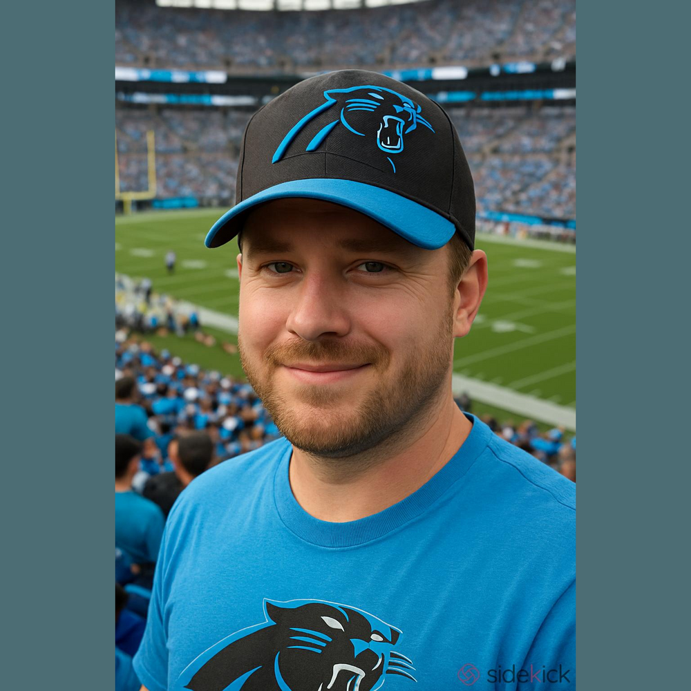 Men's New Era Carolina Panthers Black Blue One Size Adjustable Hat